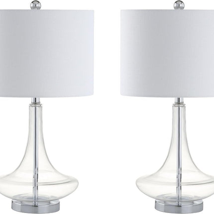 Set of Two 26" Silver Novelty Table Lamps With Drum Shades