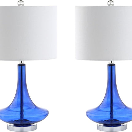 Set of Two 26" Silver Novelty Table Lamps With Drum Shades