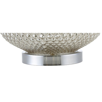 23" Silver Round Table Lamp With Drum Shade