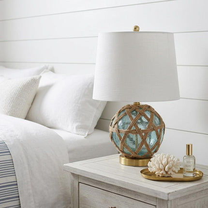 22" Gold Novelty Table Lamp With Drum Shade