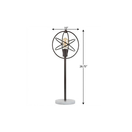 27" White Novelty Table Lamp With Globe Shade