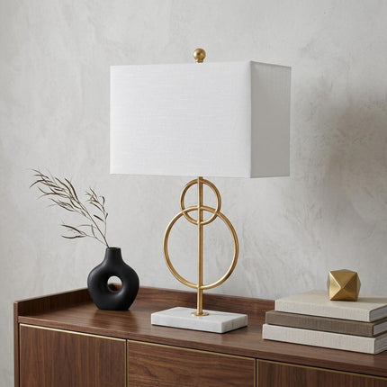 26" White Novelty Table Lamp With Shade