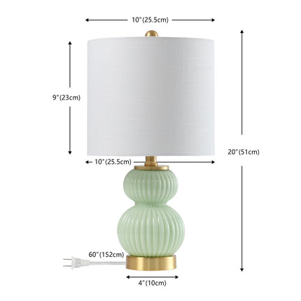 20" Gold Gourd Table Lamp With Drum Shade