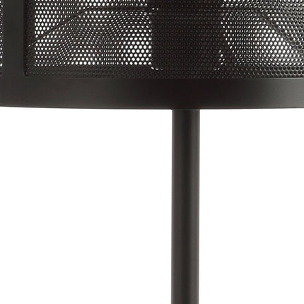 25" Black Table Lamp With Globe Shade