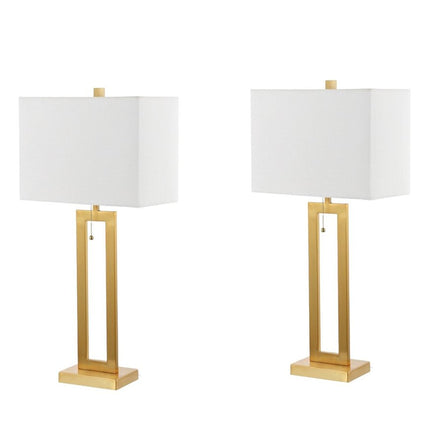 Set of Two 29" Gold Table Lamps With Shades