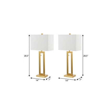 Set of Two 29" Gold Table Lamps With Shades
