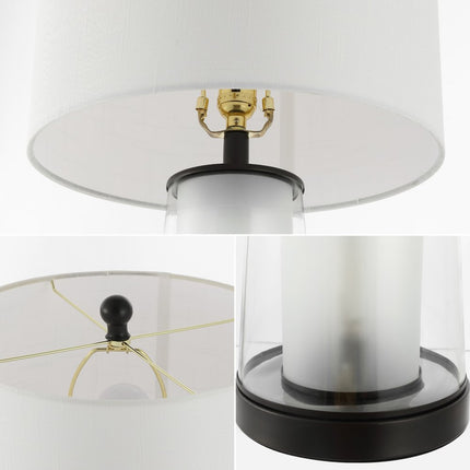 Set of Two 26" Antiqued Bronze Lighthouse Table Lamps With Drum Shades