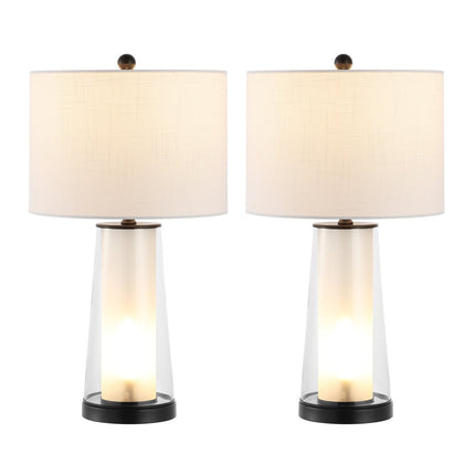 Set of Two 26" Antiqued Bronze Lighthouse Table Lamps With Drum Shades