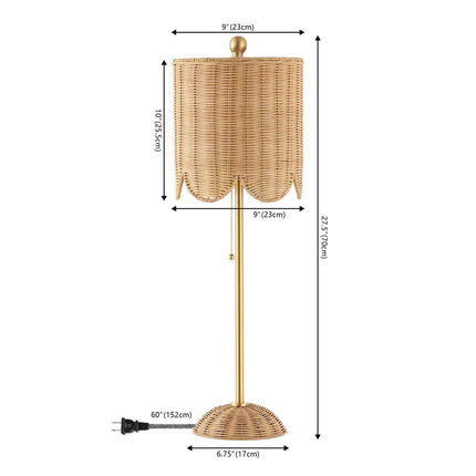 Set of Two 28" Brown Table Lamps With Drum Shades