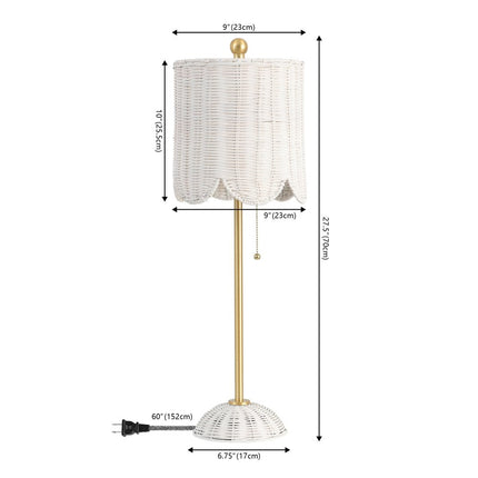 Set of Two 28" White Table Lamps With Drum Shades