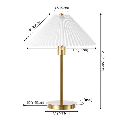 21" Gold Table Lamp With Empire Shade