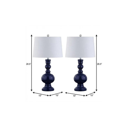 Set of Two 29" Blue Novelty Table Lamps With Drum Shades
