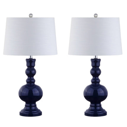 Set of Two 29" Blue Novelty Table Lamps With Drum Shades