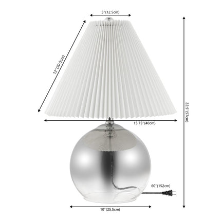 23" Silver Globe Lamp Base With Empire Shade