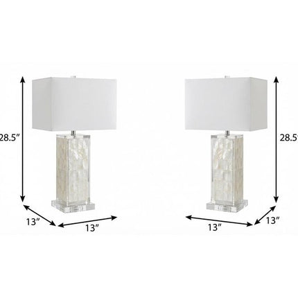 Set of Two 29" Clear Novelty Table Lamps With Shades
