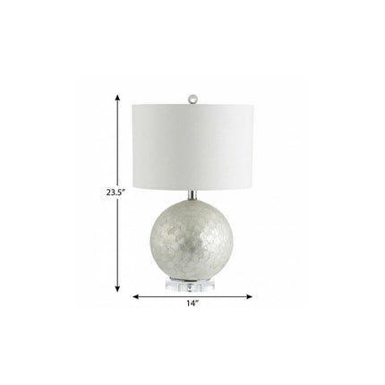 24" Clear Globe Lamp Base With Drum Shade