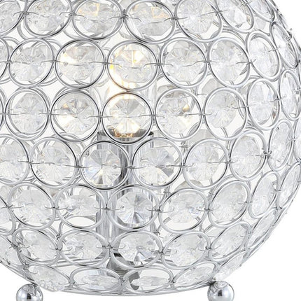 8" Silver Geometric Globe Table Lamp With Globe