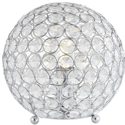 8" Silver Geometric Globe Table Lamp With Globe