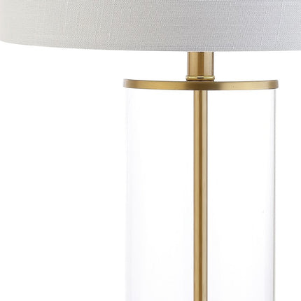 29" Gold Table Lamp With Drum Shade