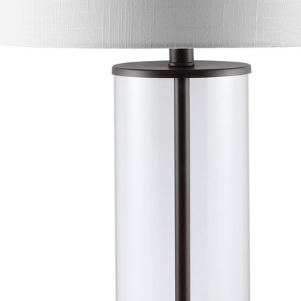 29" Antiqued Bronze Table Lamp With Drum Shade