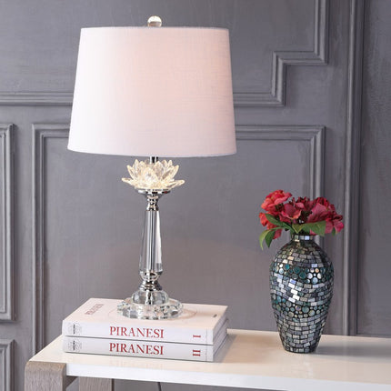 25" Clear Novelty Table Lamp With Drum Shade