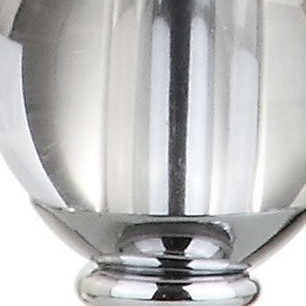20" Silver And Clear Novelty Desk Lamp With Empire Shade