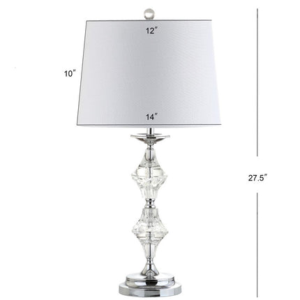 Set of Two 28" Silver Novelty Bedside Lamps With Drum Shades