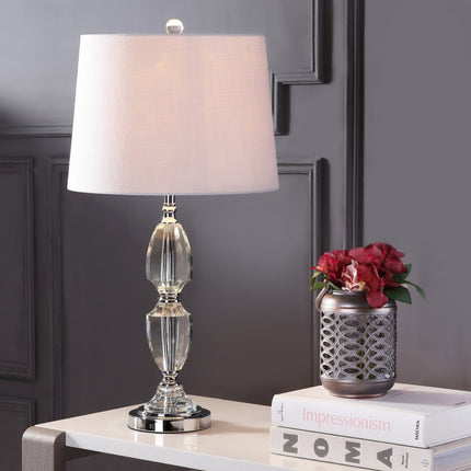 27" Silver Novelty Bedside Lamp With Drum Shade