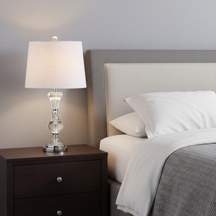 25" Silver Urn Table Lamp With Empire Shade