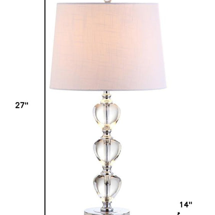 27" Silver Globe Table Lamp With Drum Shade