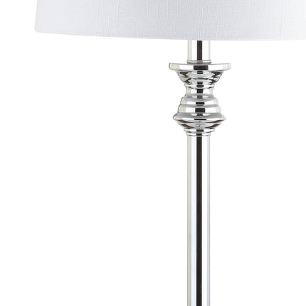 Set of Two 33" Silver Table Lamps With Drum Shades