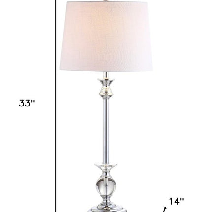 Set of Two 33" Silver Table Lamps With Drum Shades