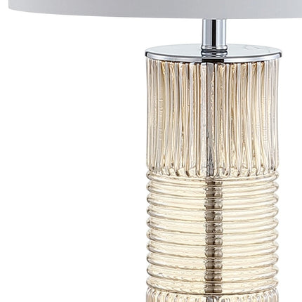 30" Clear Table Lamp With Drum Shade