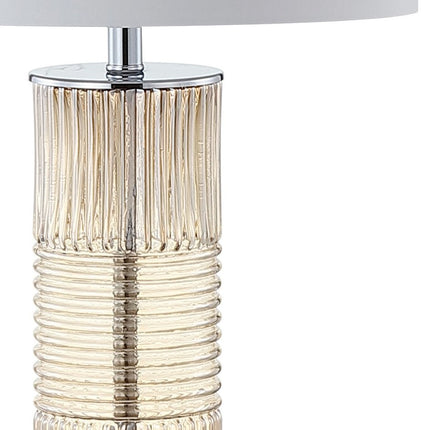 30" Clear Table Lamp With Drum Shade