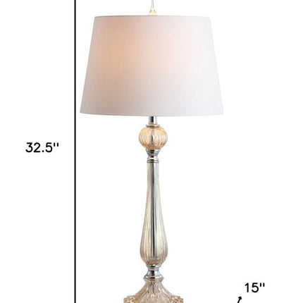 Set of Two 33" Champagne Novelty Table Lamps With Globe Shades