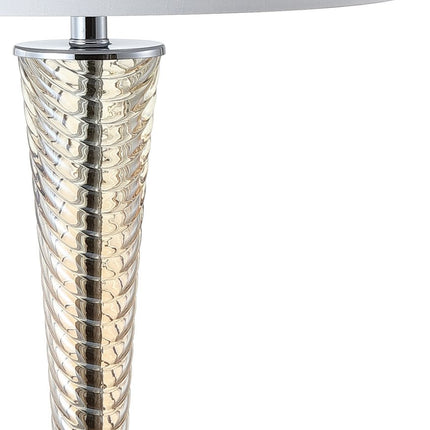 Set of Two 32" Champagne Urn Buffet Lamps With Globe Shades