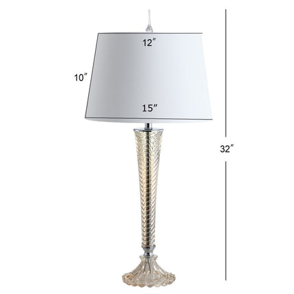 Set of Two 32" Champagne Urn Buffet Lamps With Globe Shades