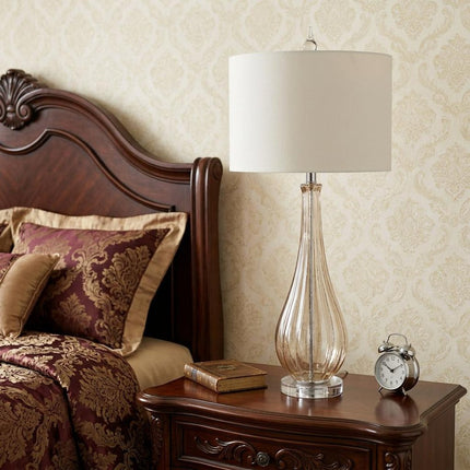 33" Clear Urn Buffet Lamp With Drum Shade