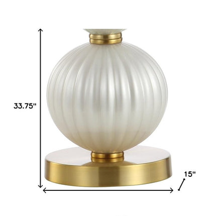 34" Gold Novelty Table Lamp With Globe Shade