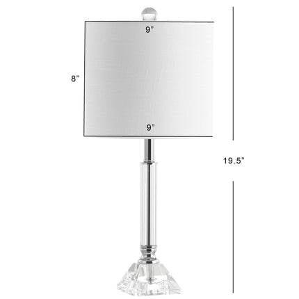 Set of Two 20" Clear Table Lamps With Drum Shades