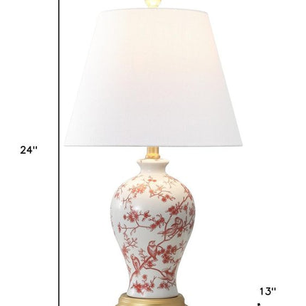 24" Gold Urn Table Lamp With Empire Shade