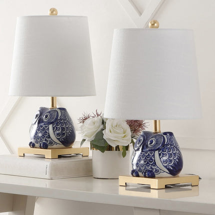 Set of Two 16" Gold Novelty Bedside Lamps With Empire Shades