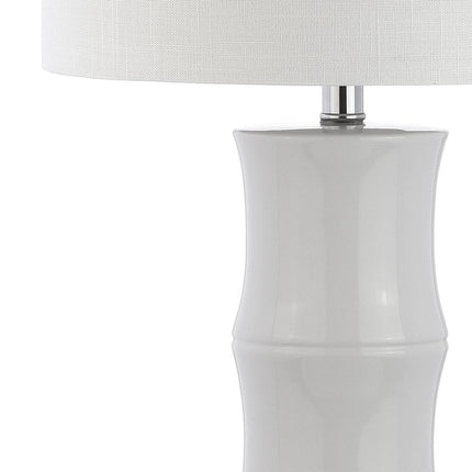 27" Clear Table Lamp With Drum Shade