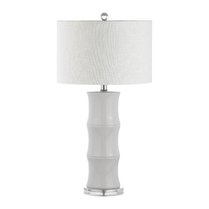 27" Clear Table Lamp With Drum Shade