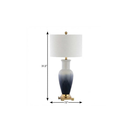 32" Gold Novelty Table Lamp With Drum Shade