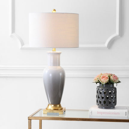 32" Gold Novelty Table Lamp With Drum Shade