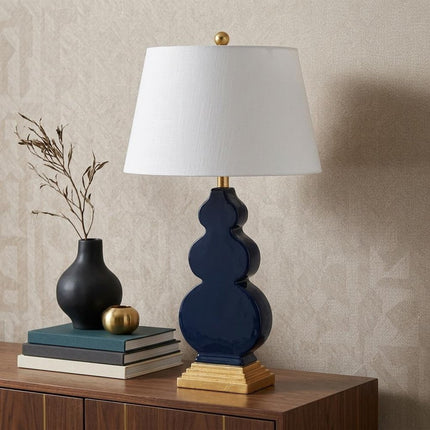 29" Gold Novelty Table Lamp With Drum Shade