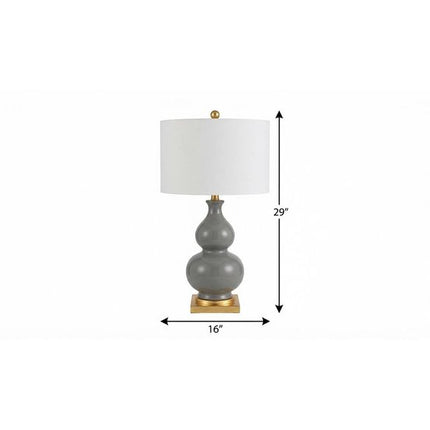 29" Gold Novelty Table Lamp With Drum Shade