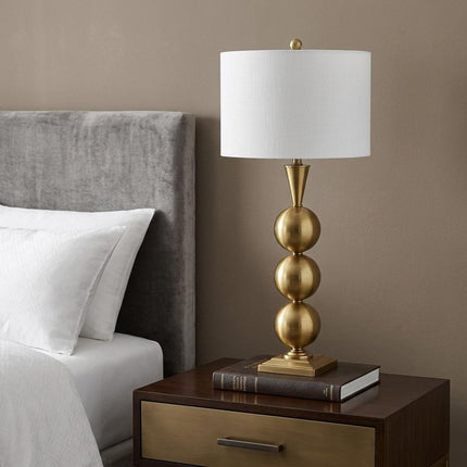 33" Gold Novelty Table Lamp With Drum Shade