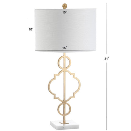 31" White Novelty Table Lamp With Drum Shade